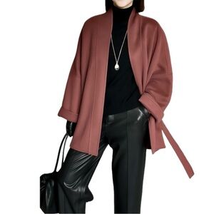 ZUM oversized Sheep Wool double face Belted Kimono Jacket coat S